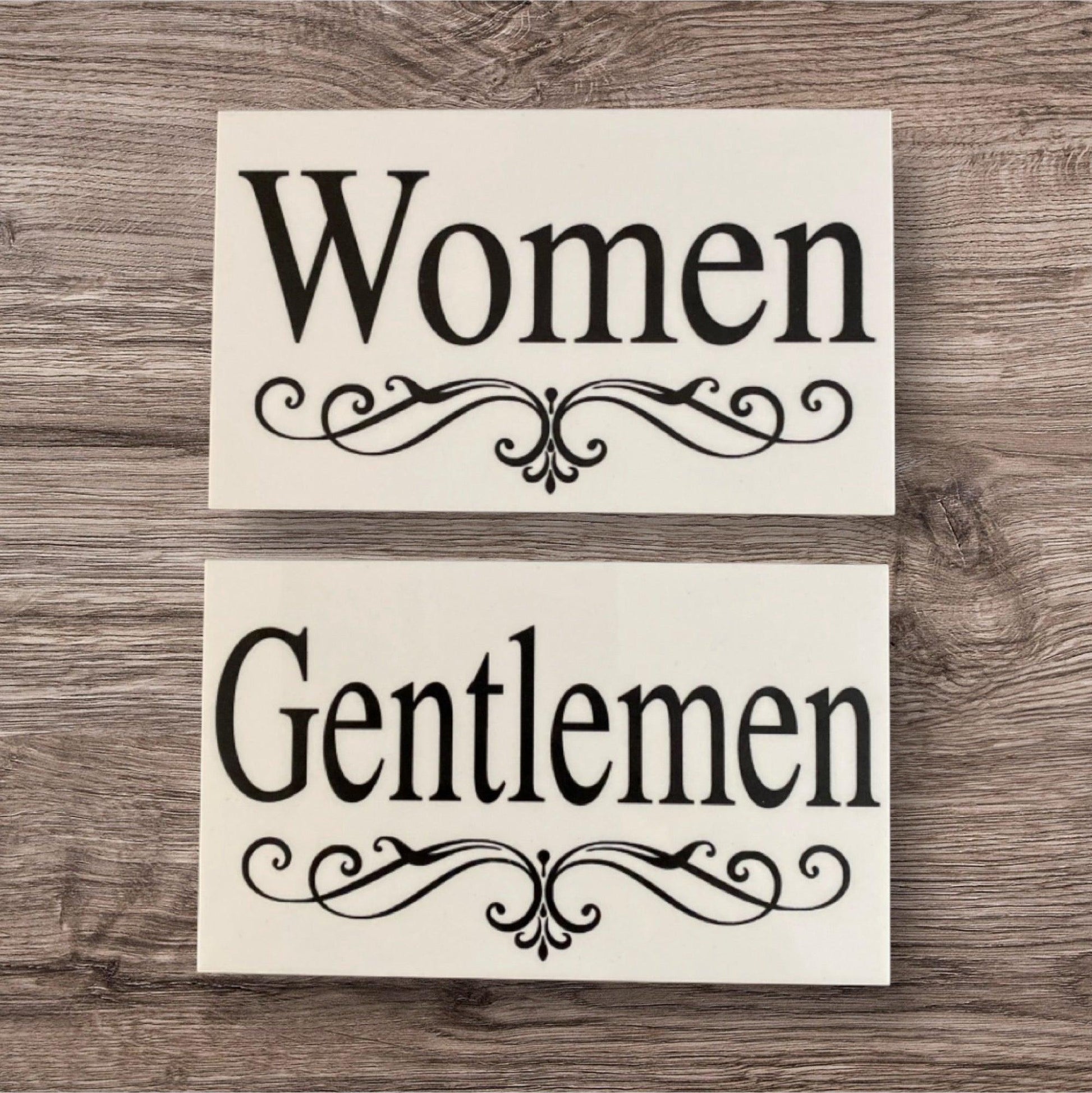 Toilet Door Women Gentlemen Vintage White Sign - The Renmy Store Homewares & Gifts 