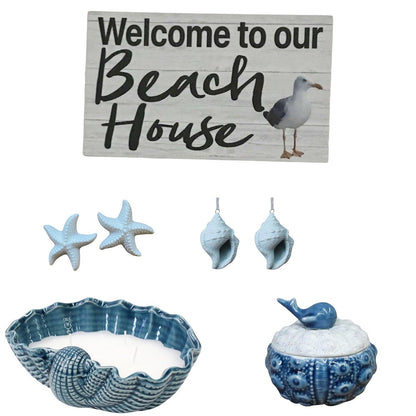 Shell Candle Whale Dish Starfish Seagull Welcome Sign Gift - The Renmy Store Homewares & Gifts 