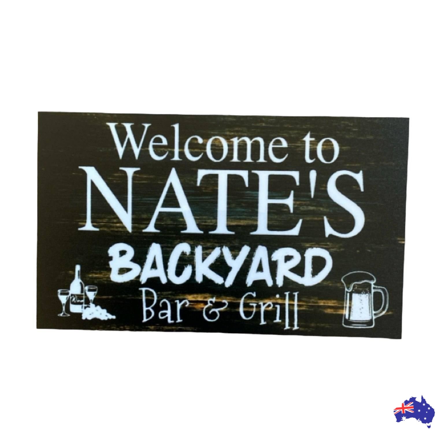 Backyard Bar and Grill Custom Personalised Sign - The Renmy Store Homewares & Gifts 