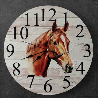 Clock Wall Standardbred Horse Floral Aussie Made