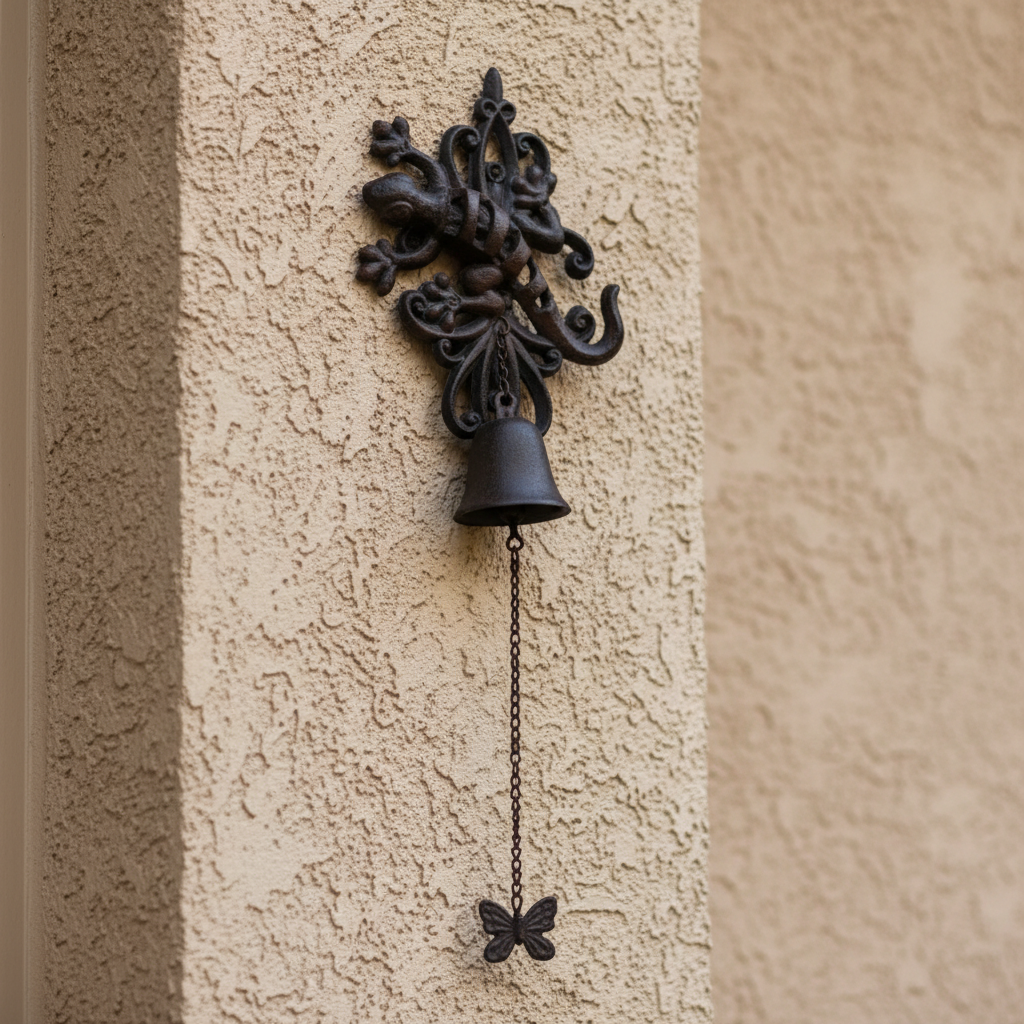 Cast Iron Doorbell | Lizard Gecko & Butterfly | Rustic Aussie Home