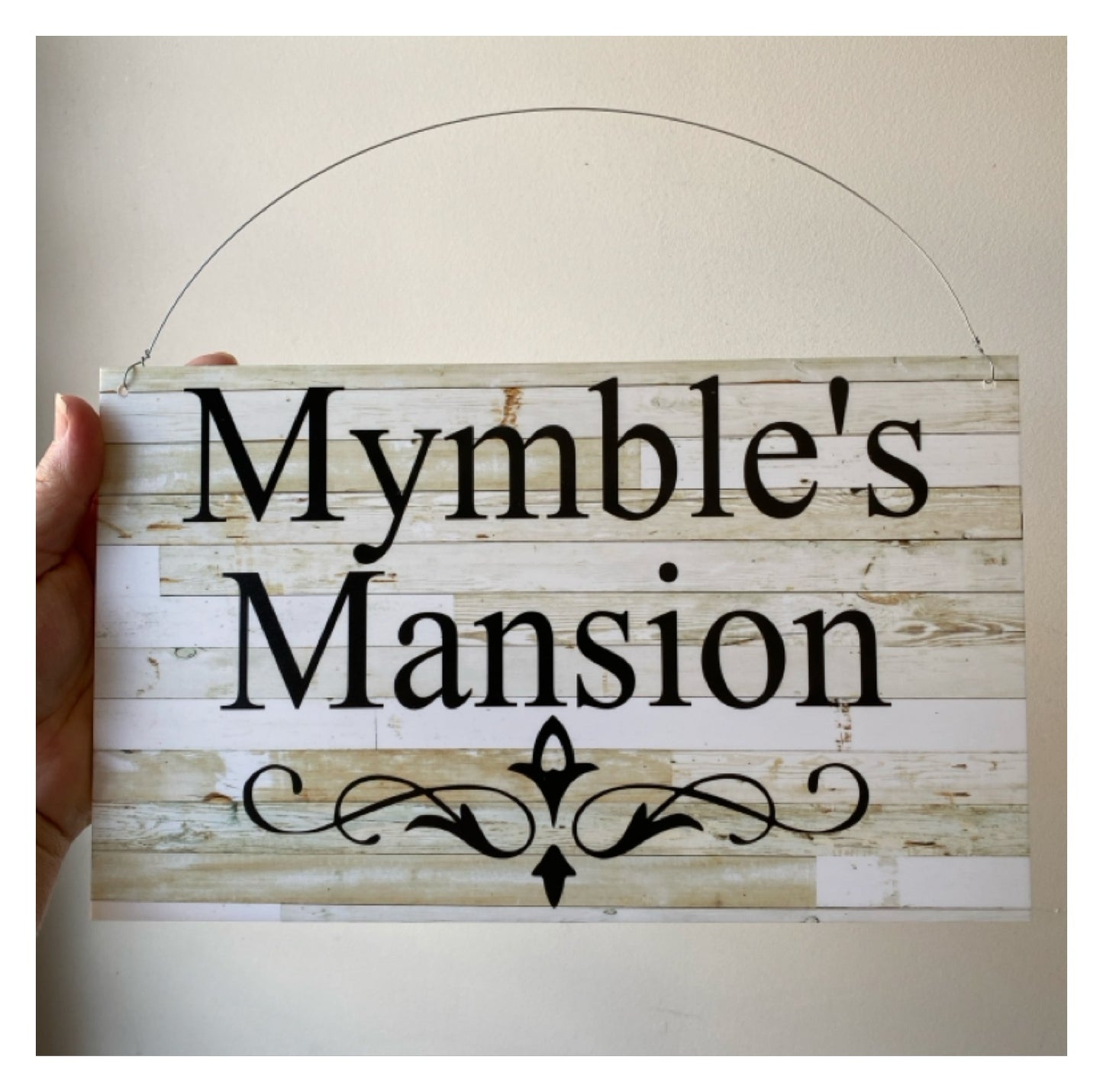 Custom Personalised White Wash Scroll Sign - The Renmy Store Homewares & Gifts 