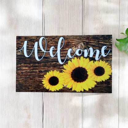 Welcome Sunflower Country Rustic Sign