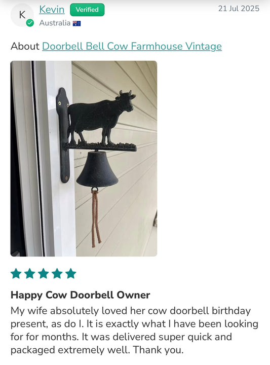 Doorbell Bell Cow Farmhouse Vintage