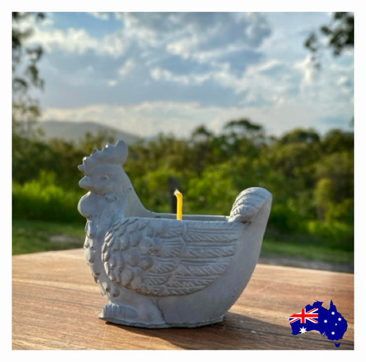 Pure Beeswax Chicken Rooster Candle Aussie Handmade