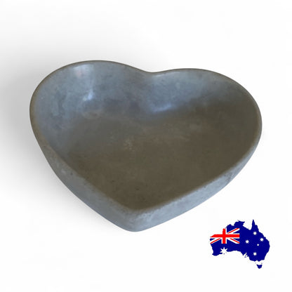 Tray Dish Candle Holder Heart Aussie Handmade Concrete