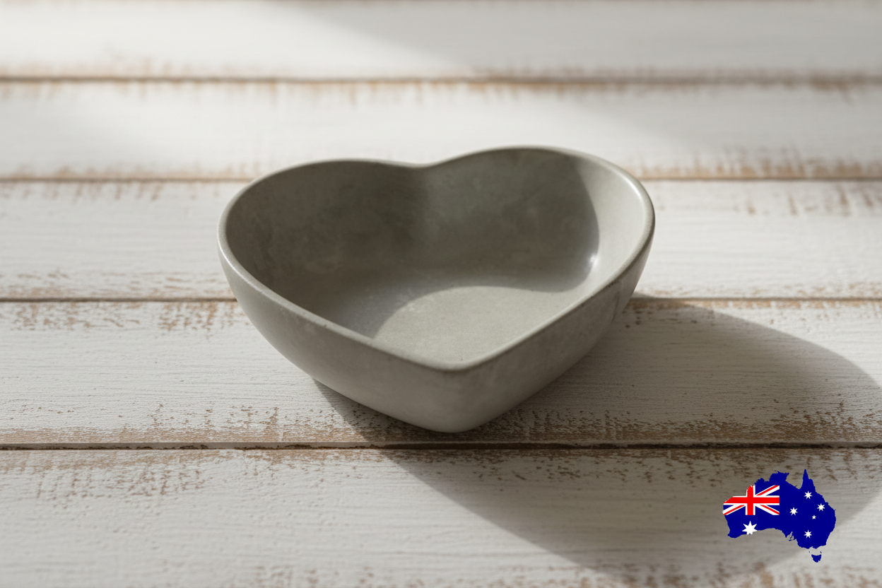 Handmade Concrete Heart Tray Dish Candle Holder - Set of 1, 2, 3 or 4 - Australian Made