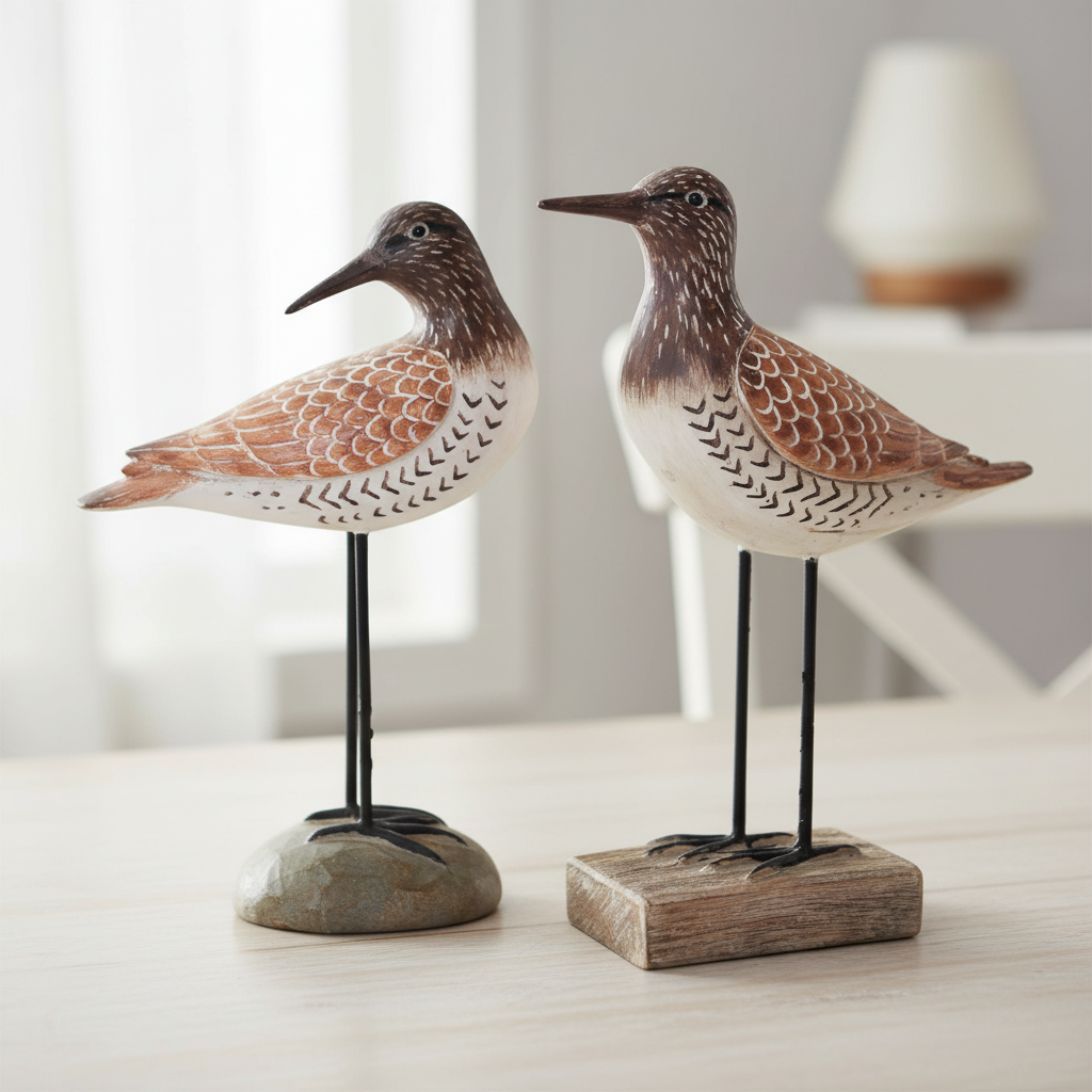 Bird Dusk Set of 2 Resin Ornaments | 22x7x19cm Coastal Decor