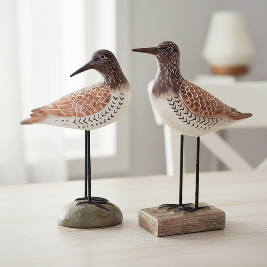 Bird Dusk Set of 2 Resin Ornaments | 22x7x19cm Coastal Decor