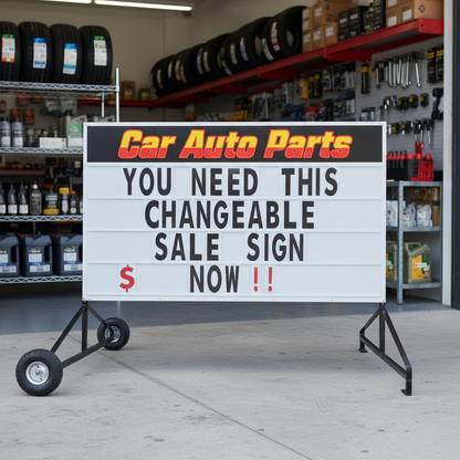 Superior Roadside Large Changeable Sign on Wheels 2100x1220mm | Business Roadside Signage Aussie Made + POSTAGE