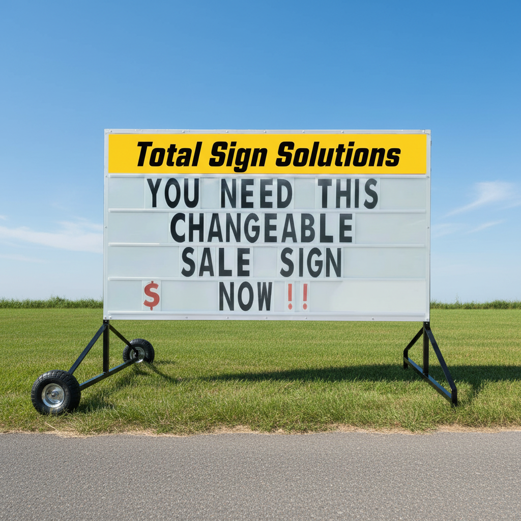 Superior Roadside Large Changeable Sign on Wheels 2100x1220mm | Business Roadside Signage Aussie Made + POSTAGE
