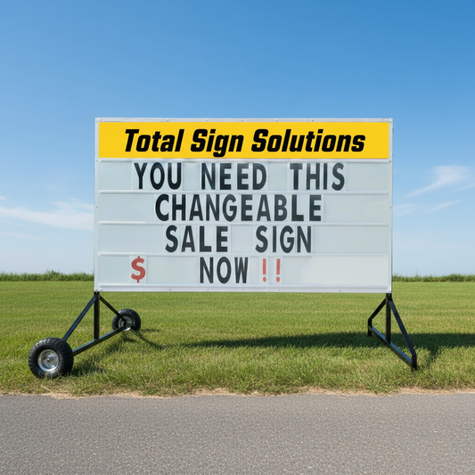 Superior Roadside Large Changeable Sign on Wheels 2100x1220mm | Business Roadside Signage Aussie Made + POSTAGE