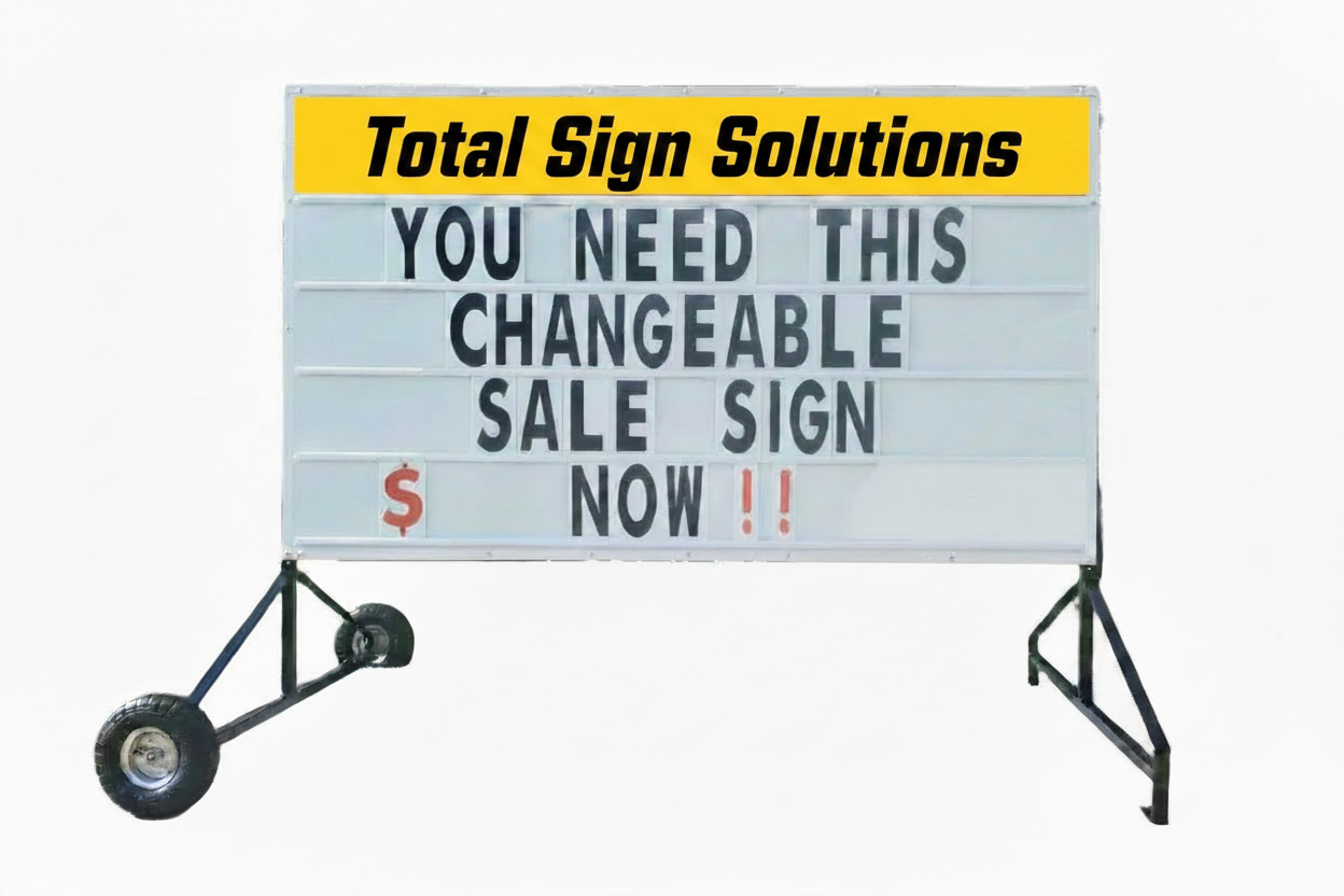Superior Roadside Large Changeable Sign on Wheels 2100x1220mm | Business Roadside Signage Aussie Made + POSTAGE