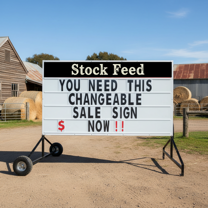 Superior Roadside Large Changeable Sign on Wheels 2100x1220mm | Business Roadside Signage Aussie Made + POSTAGE