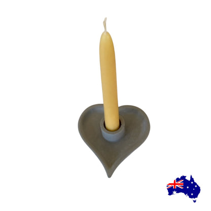 Heart Love Taper Candle Holder Aussie Handmade Concrete