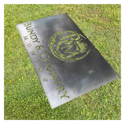 Business Logo Company Shop Custom Rusty Cor10 Steel Metal Sign