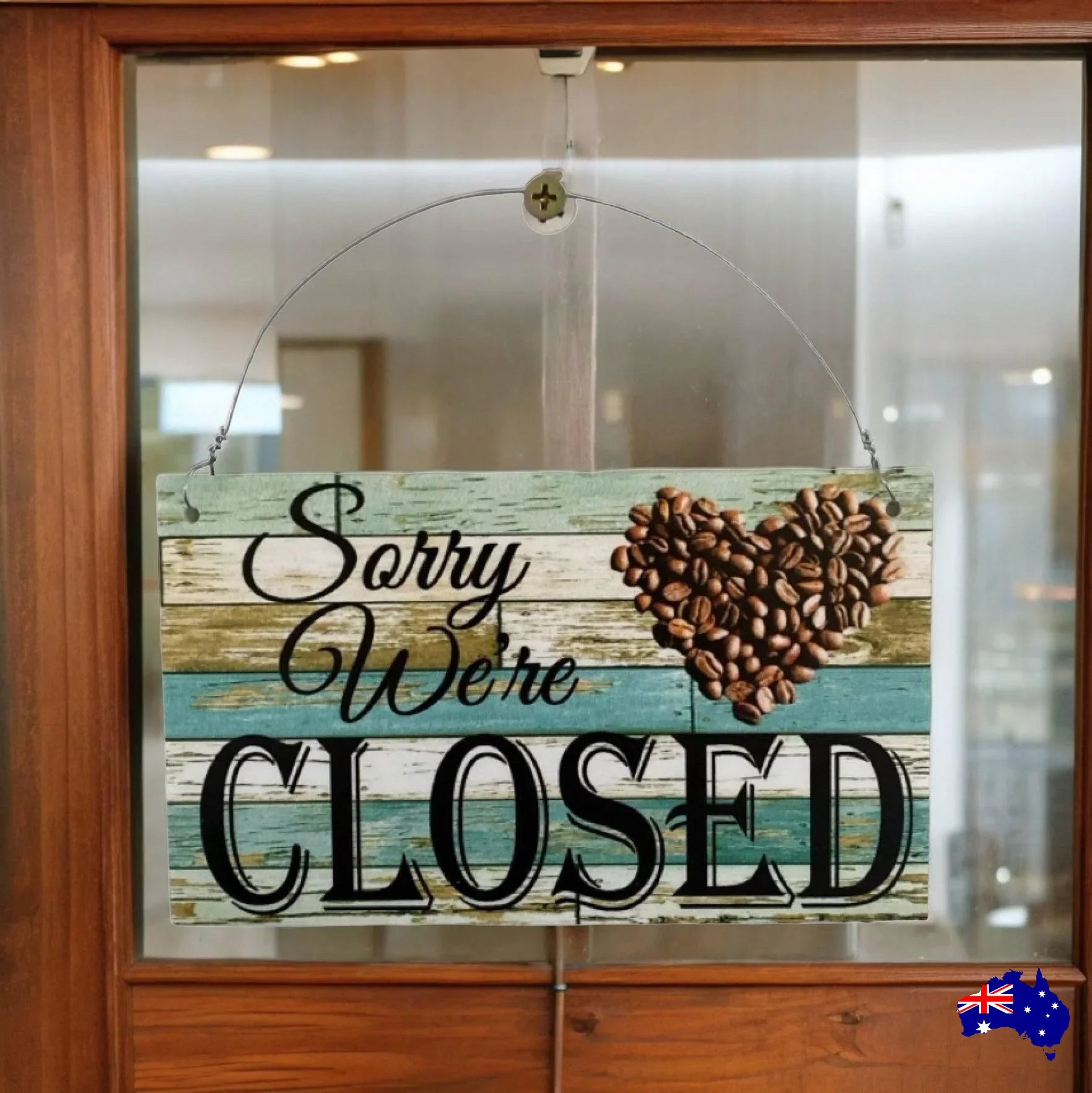 Open Closed Sign Rustic Coffee Shop | Double Sided Hanging Signage Aus ...