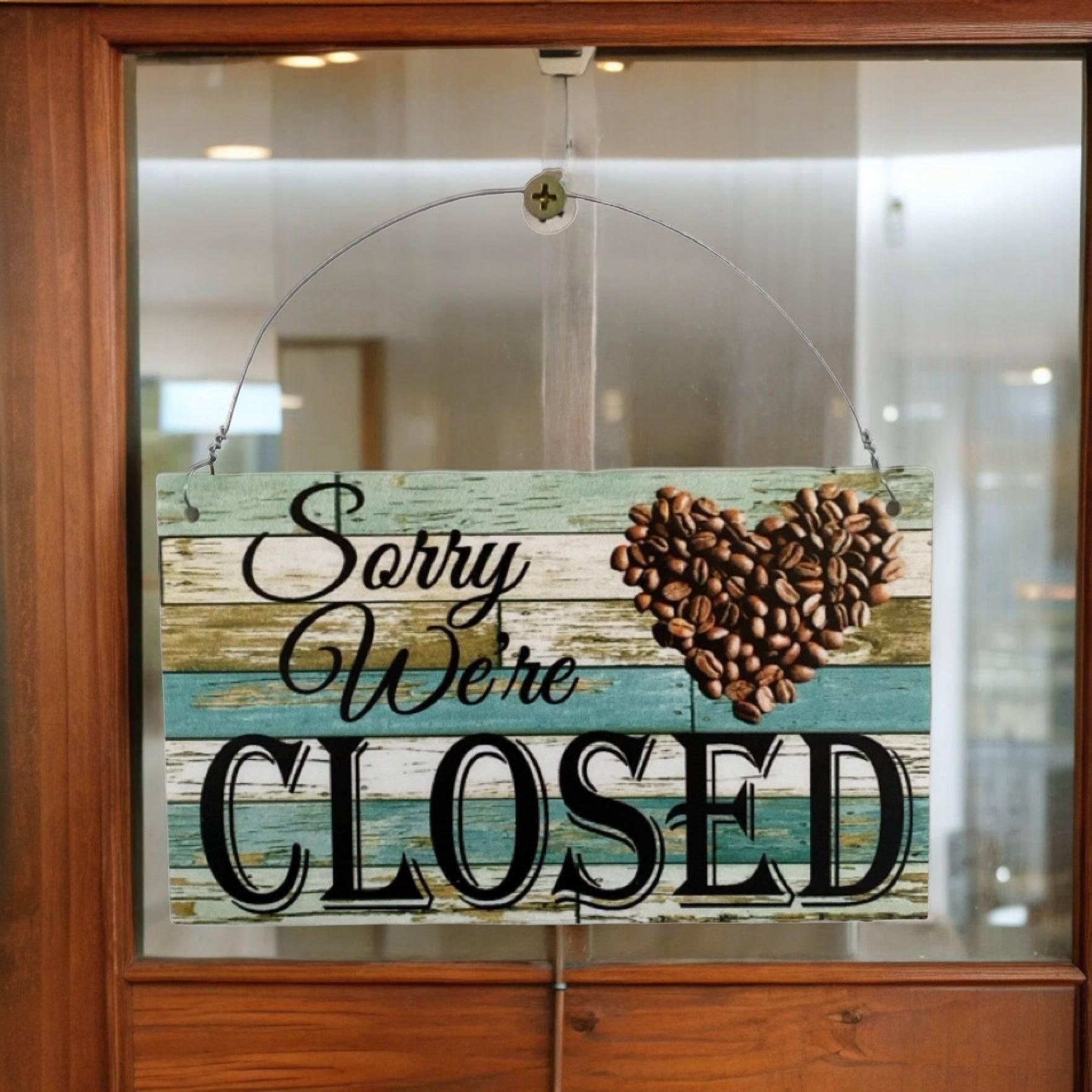 Open Closed Coffee Shop Hanging Rustic Sign - The Renmy Store Homewares & Gifts 