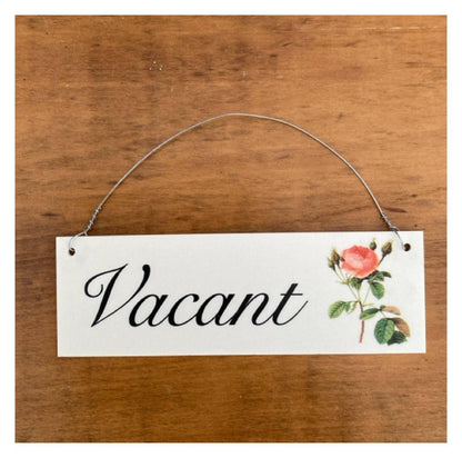 Vacant & Occupied Rose Toilet Bathroom Door Sign - The Renmy Store Homewares & Gifts 