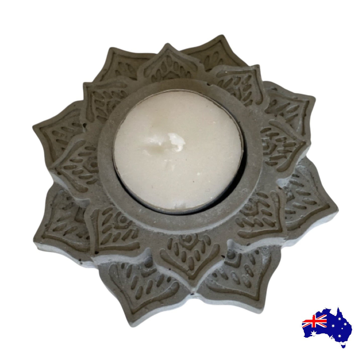 Candle Holder Mandala Aussie Handmade Concrete