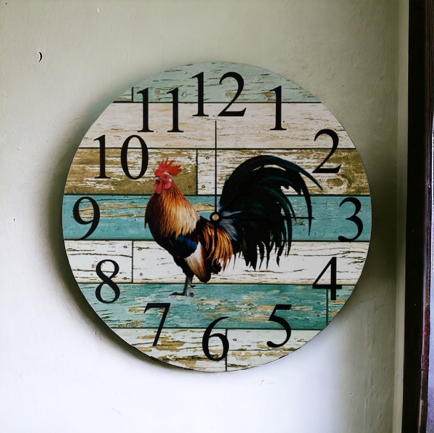 Clock Wall Farmhouse Rooster Aussie Made - The Renmy Store Homewares & Gifts 