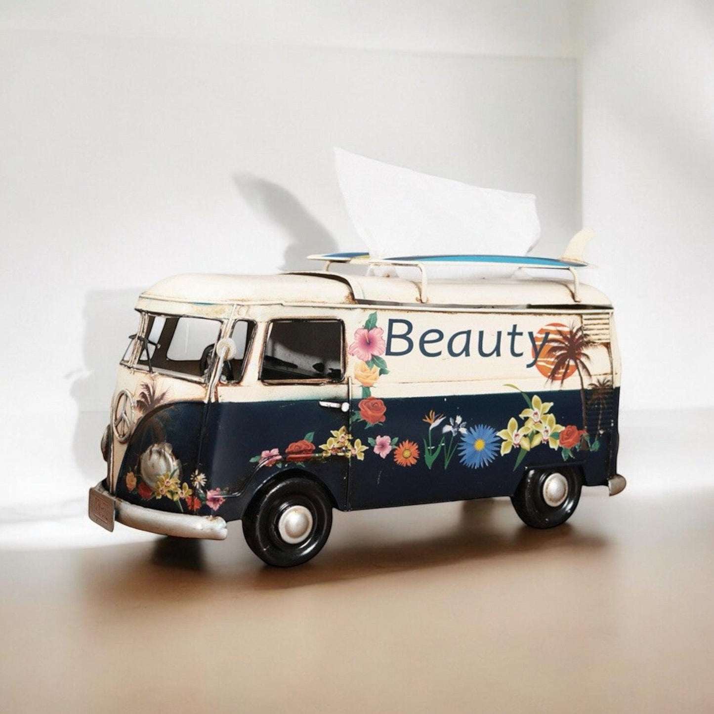 Tissue Box VW Van Coastal Beach Vibes Ornament - The Renmy Store Homewares & Gifts 