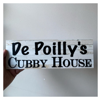 Cubby House Custom Personalised Kids Name Sign