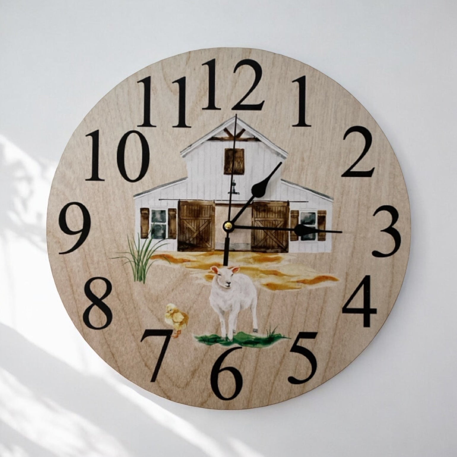 Clock Wall Sheep Chicken Barn Farm Aussie Made - The Renmy Store Homewares & Gifts 