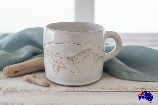 Mug Cup Whale Coastal Pottery Ceramic Aussie Made