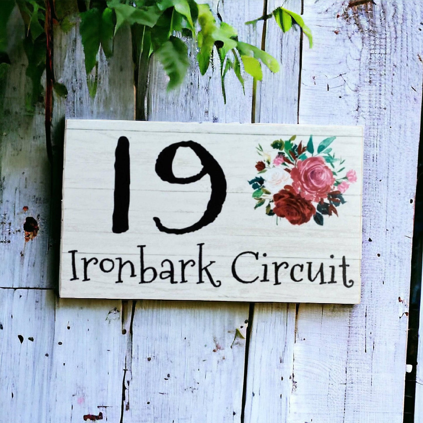 Personalised Street Number Address Floral Custom Cottage Sign - The Renmy Store Homewares & Gifts 