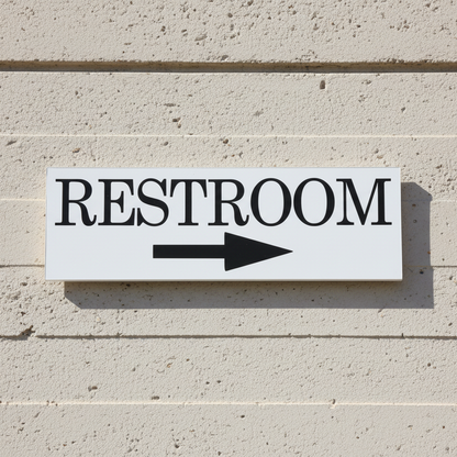 Restroom Arrow Sign Acrylic Directional Toilet Aussie
