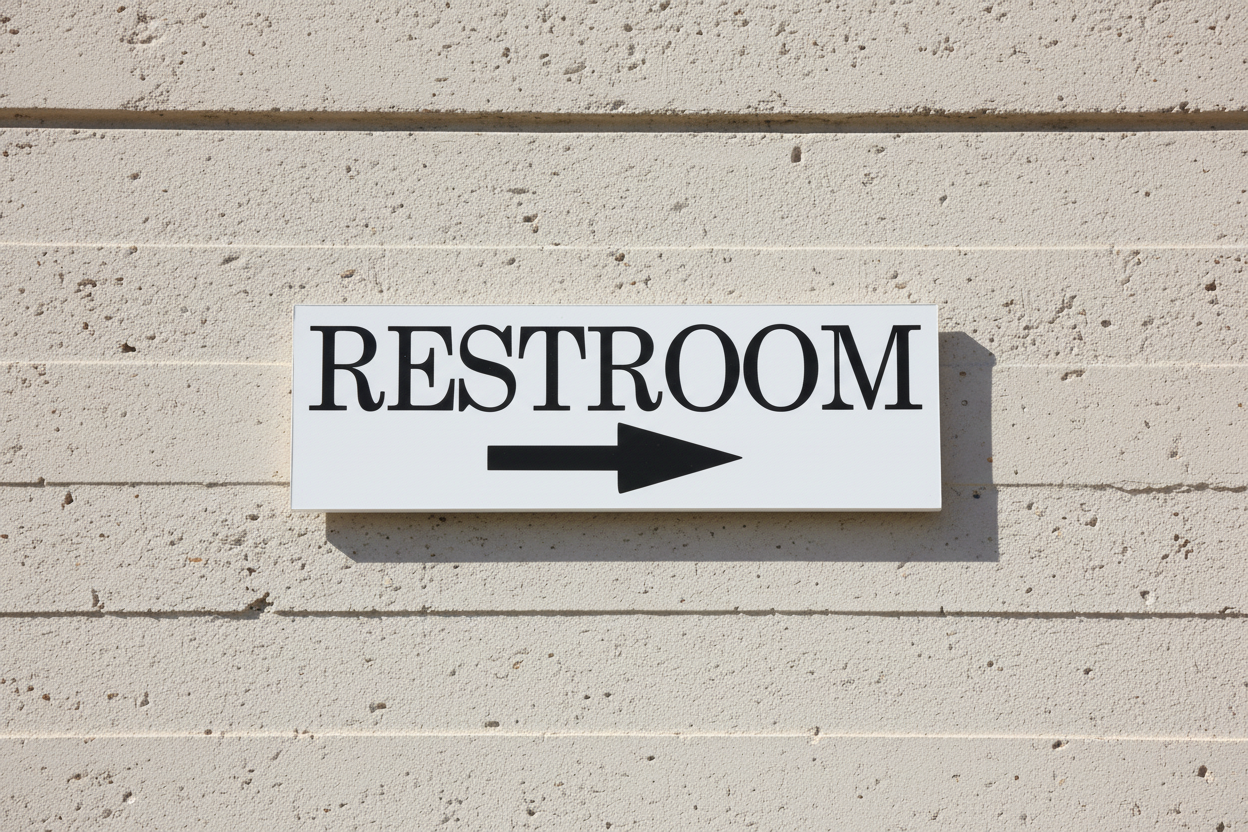Restroom Arrow Sign Acrylic Directional Toilet Aussie