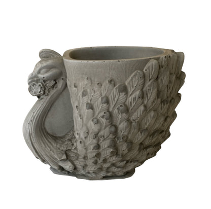 Planter Pot Peacock Bird Aussie Handmade Concrete