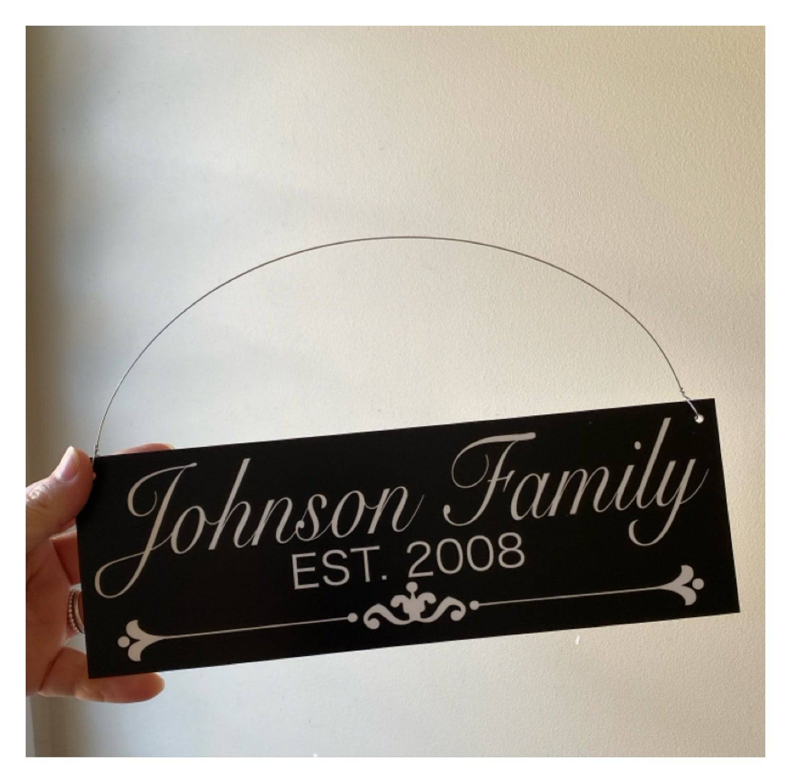 Family Name Custom Personalised Vintage Black Sign - The Renmy Store Homewares & Gifts 