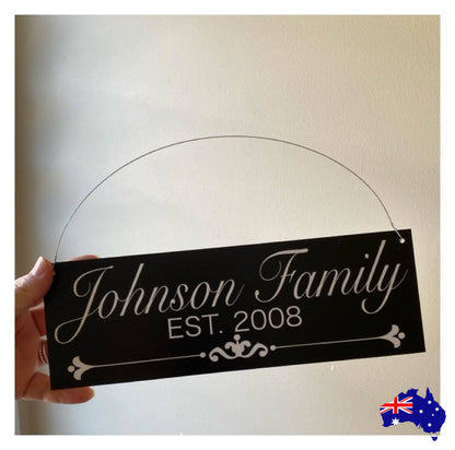 Family Name Custom Personalised Vintage Black Sign - The Renmy Store Homewares & Gifts 