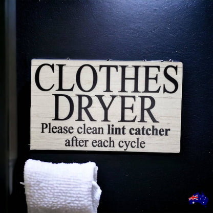 Clothes Dryer Rules Clean Lint Sign - The Renmy Store Homewares & Gifts 