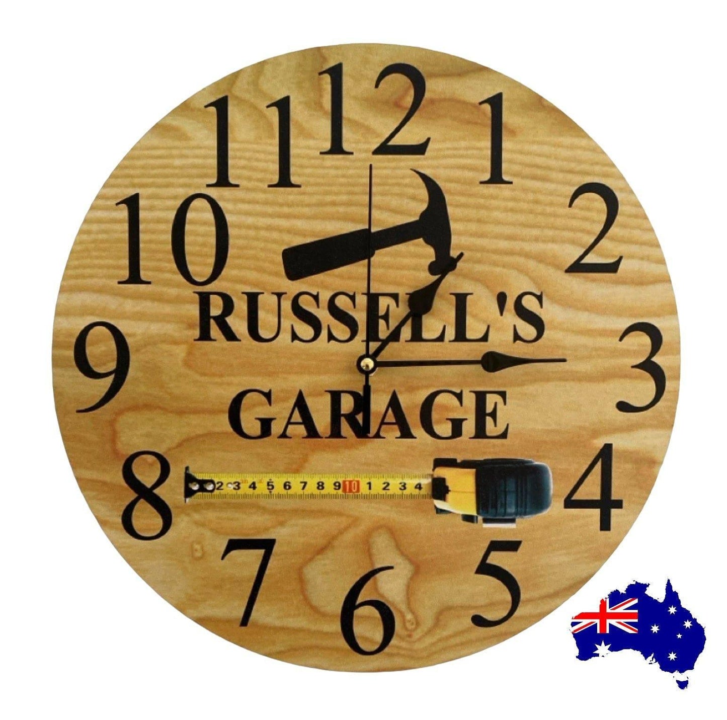 Clock Wall Garage Tool Custom Personalised Aussie Made - The Renmy Store Homewares & Gifts 