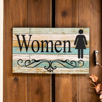 Toilet Door Men Women Rustic Blue Sign - The Renmy Store Homewares & Gifts 