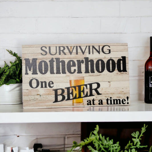 Surviving Motherhood Mum Beer Sign - The Renmy Store Homewares & Gifts 