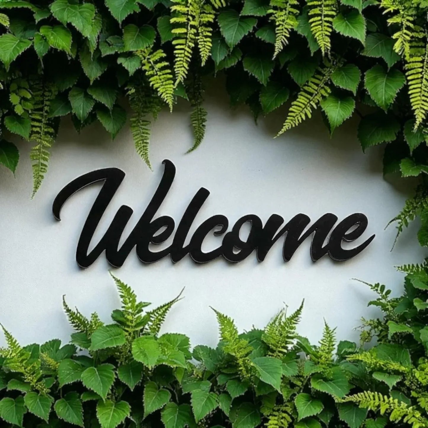 Welcome Word Entrance Acrylic Wall Art Vintage Black White