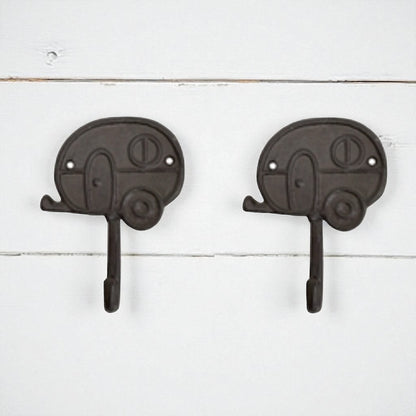 Caravan Hook Set of 2 or 3 Rustic Cast Iron