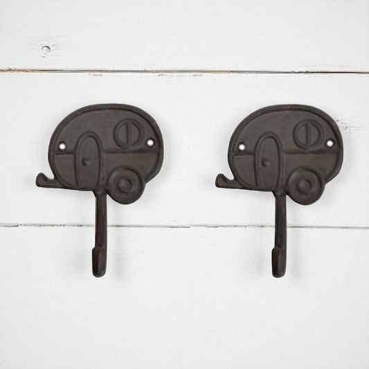Caravan Hook Set of 2 or 3 Rustic Cast Iron