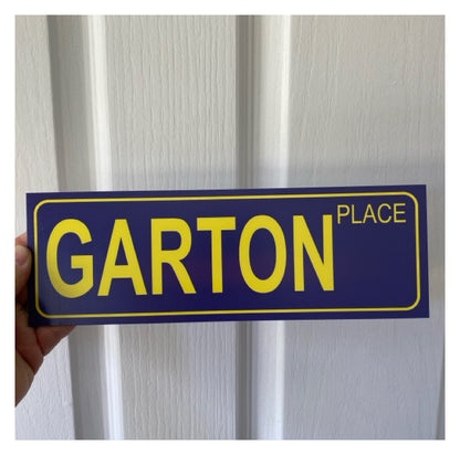 Street Blue Yellow Custom Personalised Sign