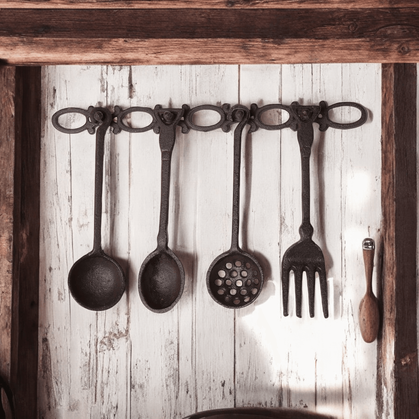 Utensil Kitchen Cast Iron Accessories Wall Set Rustic - The Renmy Store Homewares & Gifts 