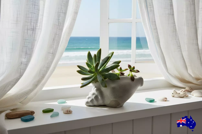 Planter Pot Dish Soap Shell Coastal Vibes Aussie Handmade Concrete