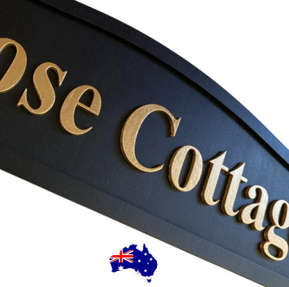 Cottage House Residence Timber Wood Custom Personalised Sign