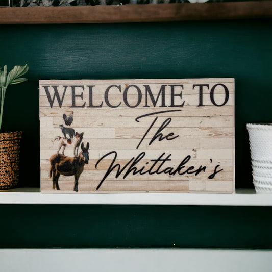 Farmhouse Welcome Custom Personalised Sign - The Renmy Store Homewares & Gifts 