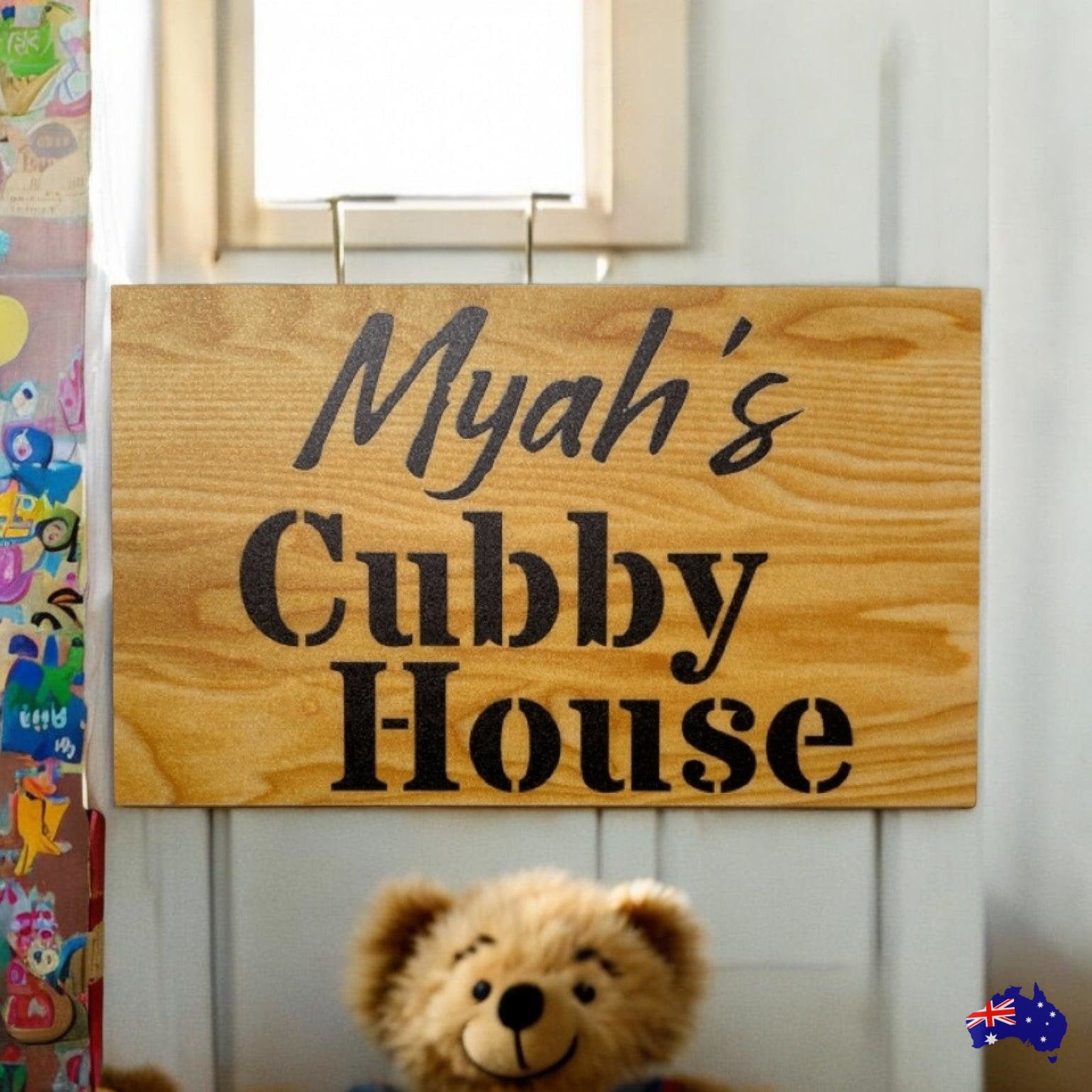 Cubby House Rustic Custom Wording Text Sign - The Renmy Store Homewares & Gifts 