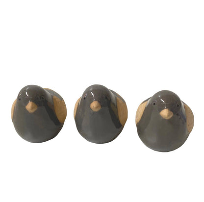 Pot Plant Feet Bird Cuties Set of 3 Grey - The Renmy Store Homewares & Gifts 