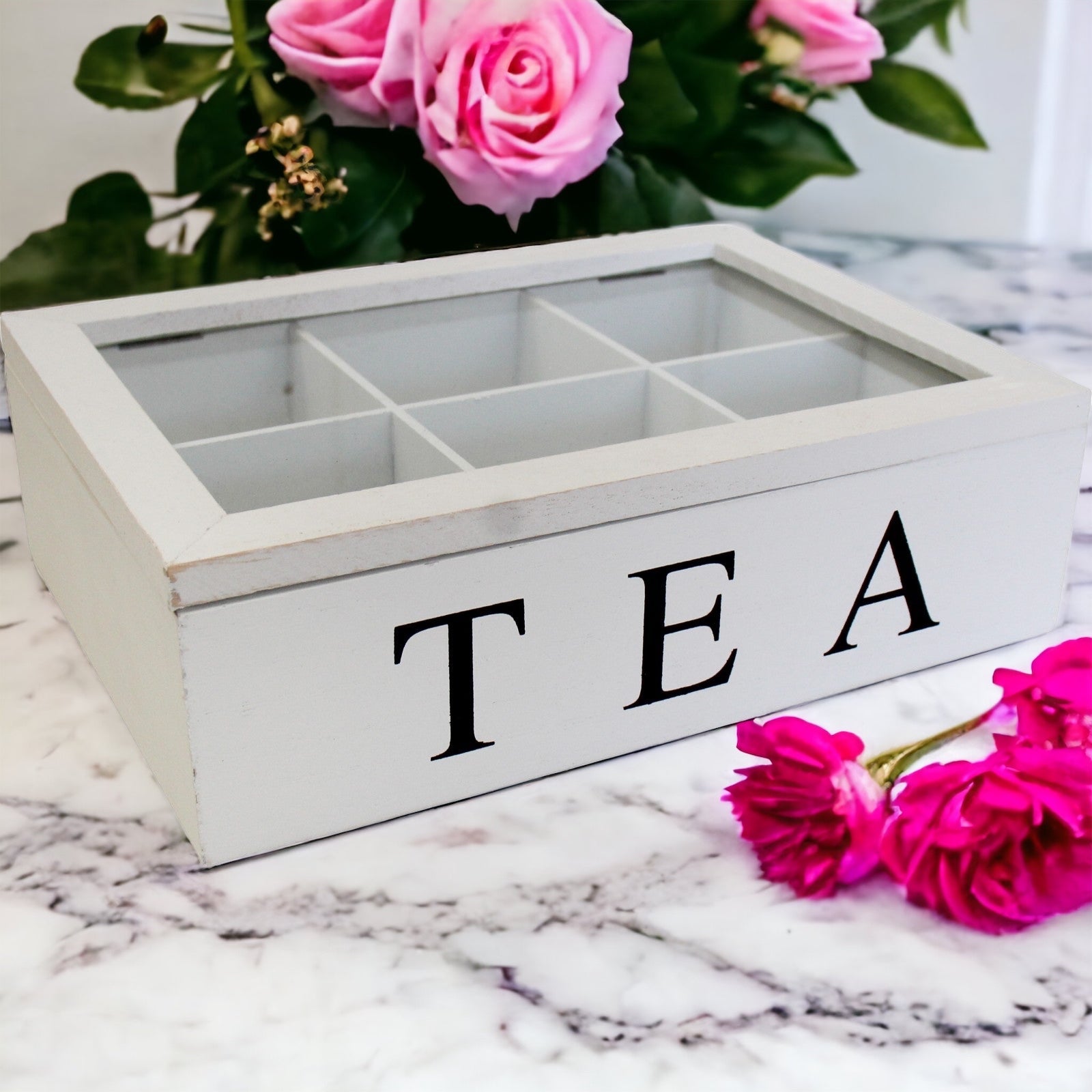 Tea Box French White Classic Med - The Renmy Store Homewares & Gifts 